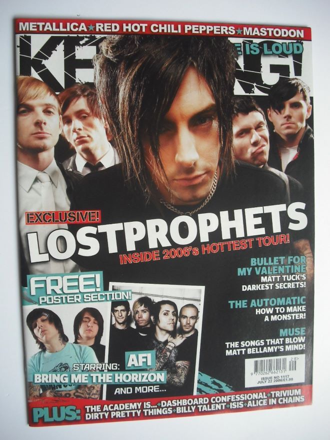 Kerrang magazine - LostProphets cover (22 July 2006 - Issue 1117)
