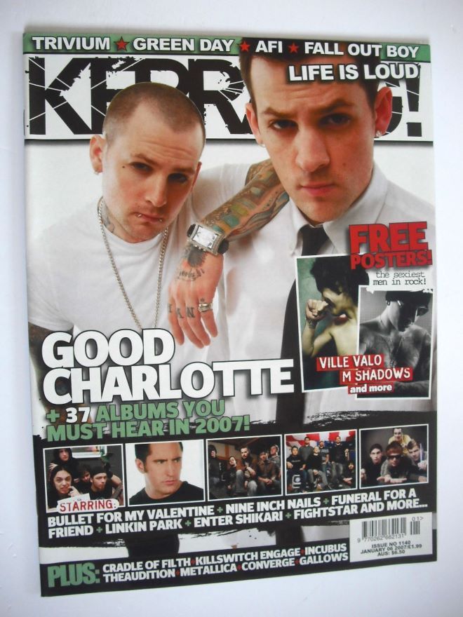 Kerrang magazine - Good Charlotte cover (6 January 2007 - Issue 1140)