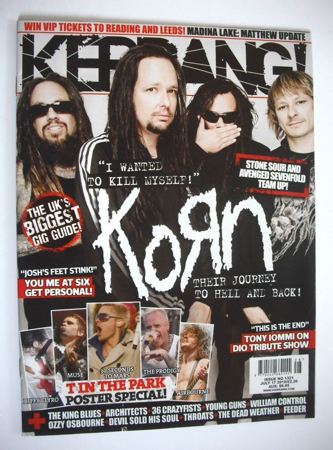 Kerrang magazine - Korn cover (17 July 2010 - Issue 1321)