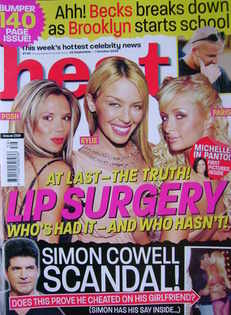 Heat magazine - Lip Surgery cover (25 September - 1 October 2004 - Issue 289)