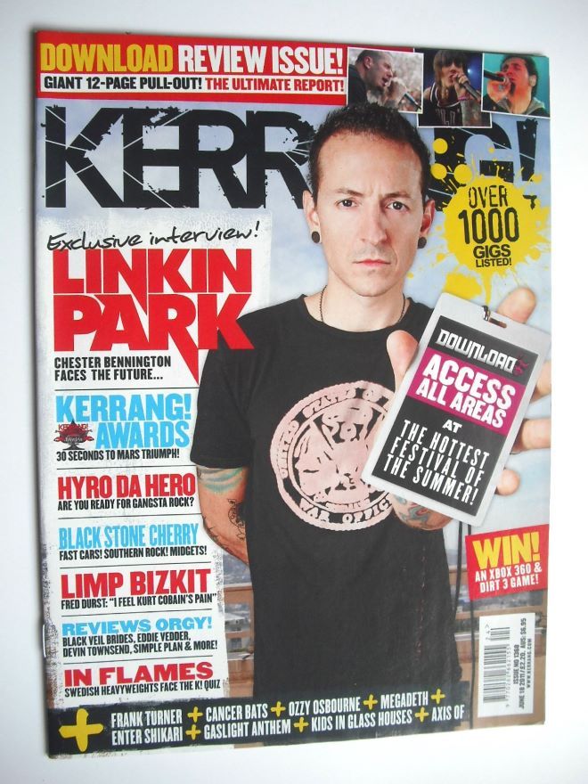 Kerrang magazine - Chester Bennington cover (18 June 2011 - Issue 1368)