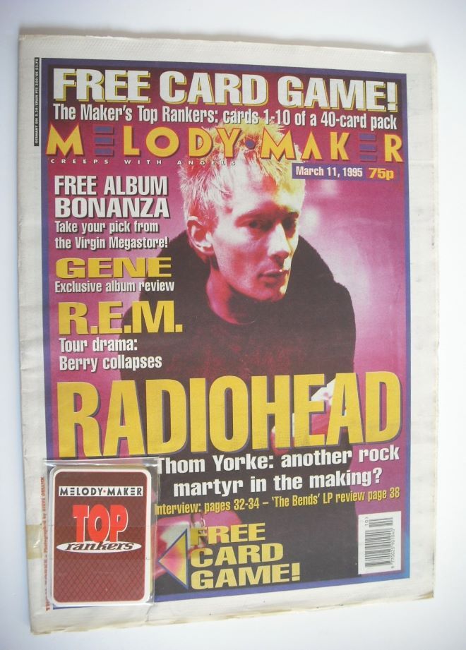 Melody Maker magazine - Radiohead cover (11 March 1995)