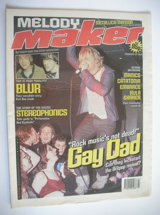 Melody Maker magazine - Gay Dad cover (20 February 1999)