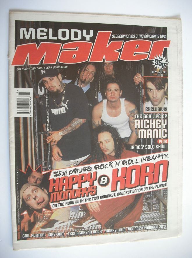 Melody Maker magazine - Happy Mondays and Korn cover (15 May 1999)