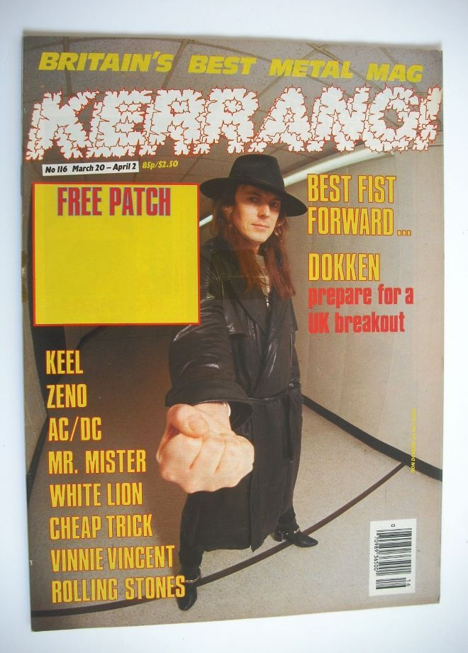 Kerrang magazine - Don Dokken cover (20 March - 2 April 1986 - Issue 116)