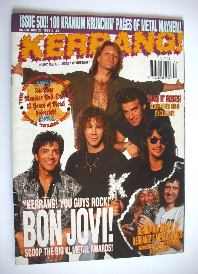 Kerrang magazine - Bon Jovi cover (25 June 1994 - Issue 500)