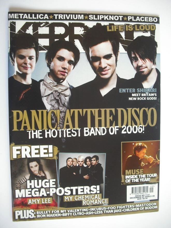 Kerrang magazine - Panic! At The Disco cover (9 December 2006 - Issue 1137)