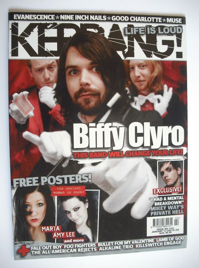 Kerrang magazine - Biffy Clyro cover (20 January 2007 - Issue 1141)