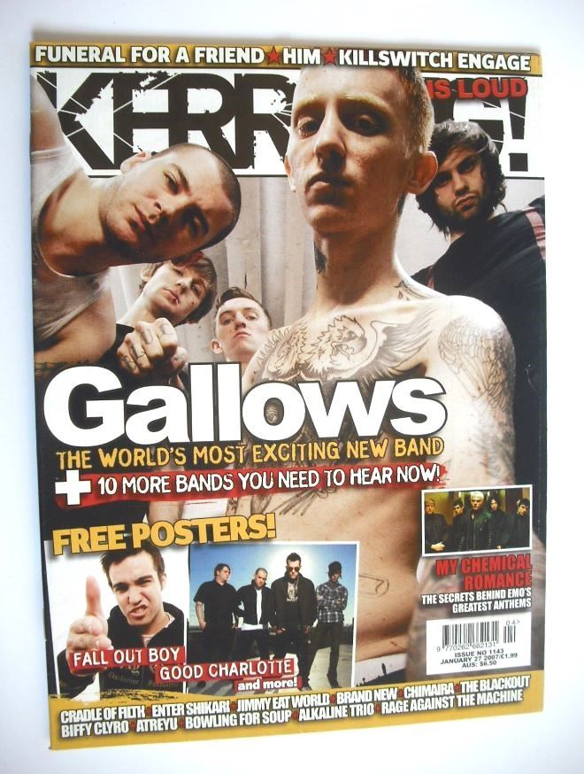 Kerrang magazine - Gallows cover (27 January 2007 - Issue 1143)