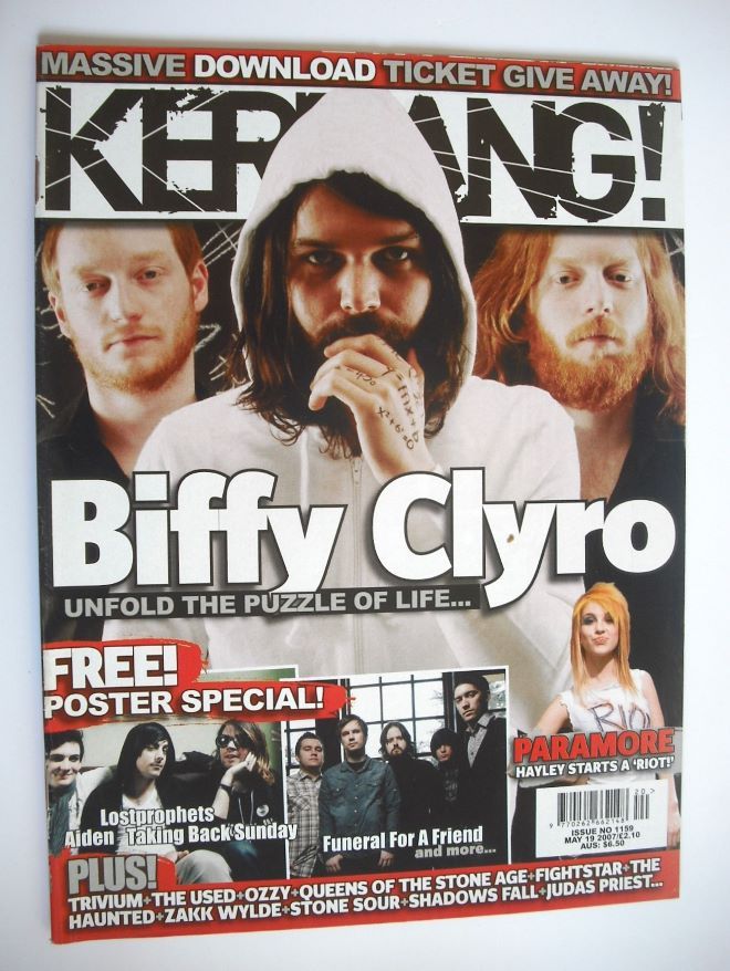Kerrang magazine - Biffy Clyro cover (19 May 2007 - Issue 1159)