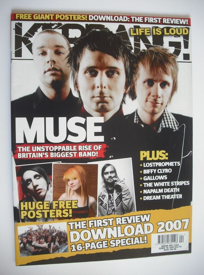 Kerrang magazine - Muse cover (16 June 2007 - Issue 1163)