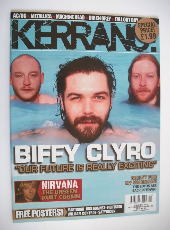 Kerrang magazine - Biffy Clyro cover (8 November 2008 - Issue 1235)