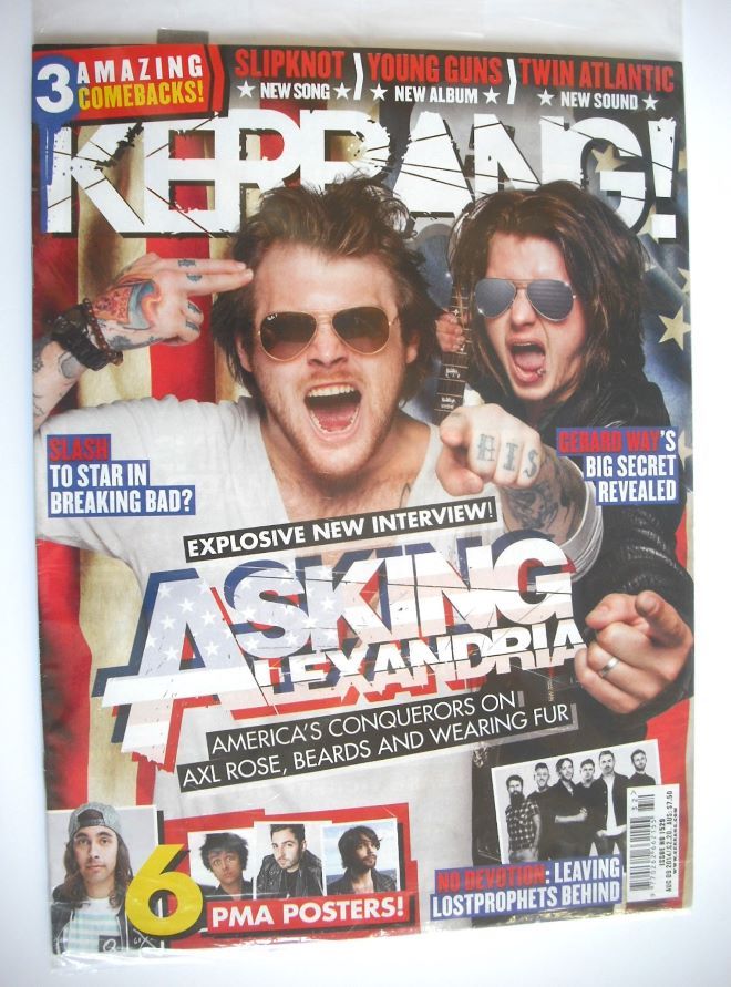 Kerrang magazine - Asking Alexandria cover (9 August 2014 - Issue 1529)