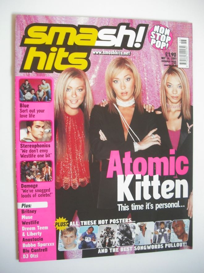 <!--2001-11-14-->Smash Hits magazine - Atomic Kitten cover (14 November 200