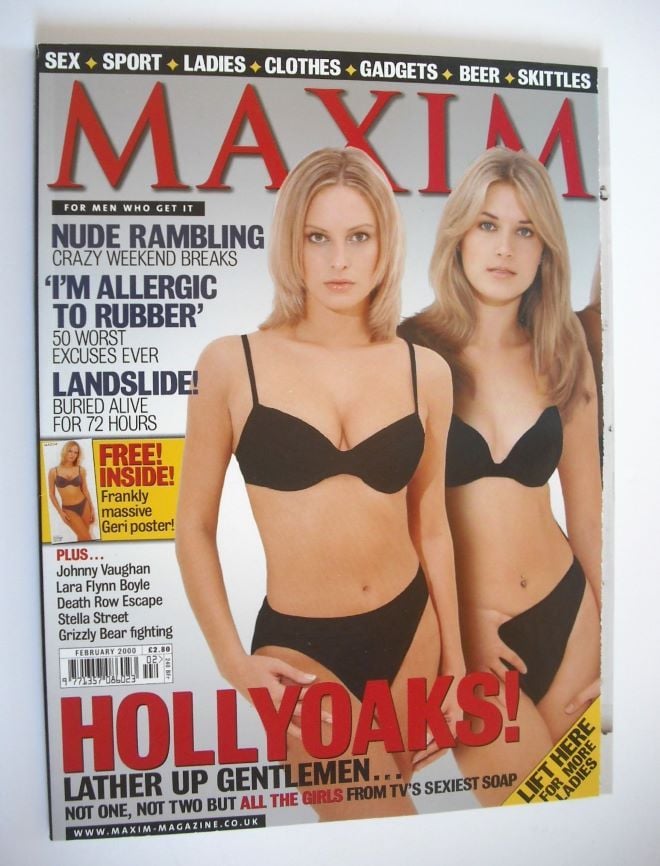 MAXIM magazine - Joanna Taylor and Sarah Jayne Dunn cover (February 2000)