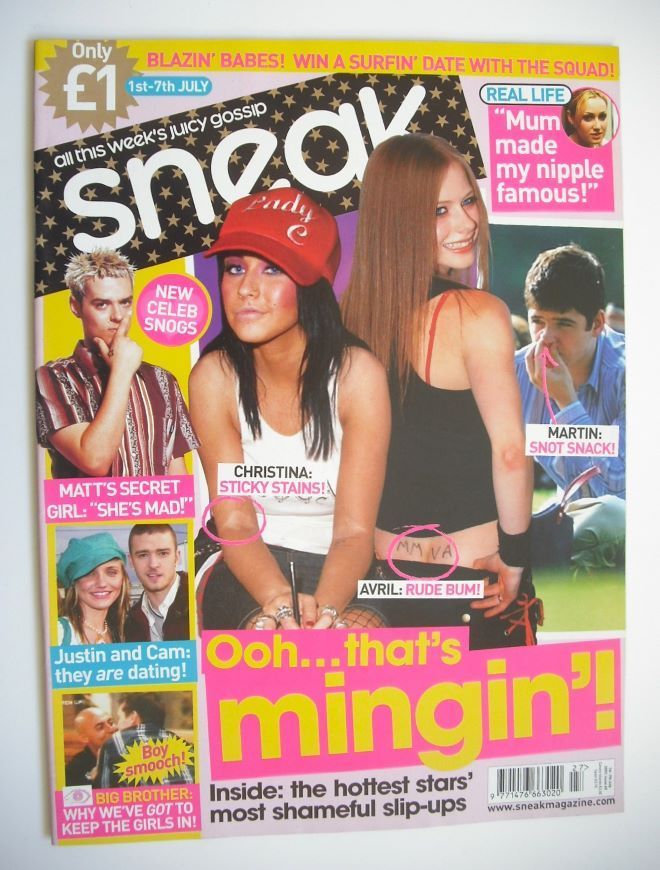 Sneak magazine - Ooh That's Mingin' cover (1-7 July 2003)