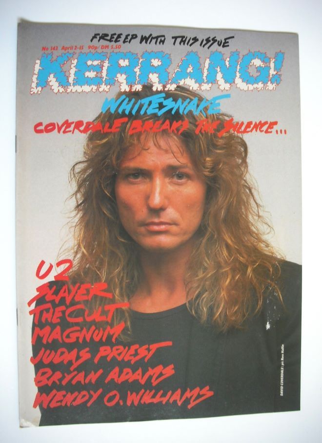 Kerrang magazine - Dave Coverdale cover (2-15 April 1987 - Issue 143)