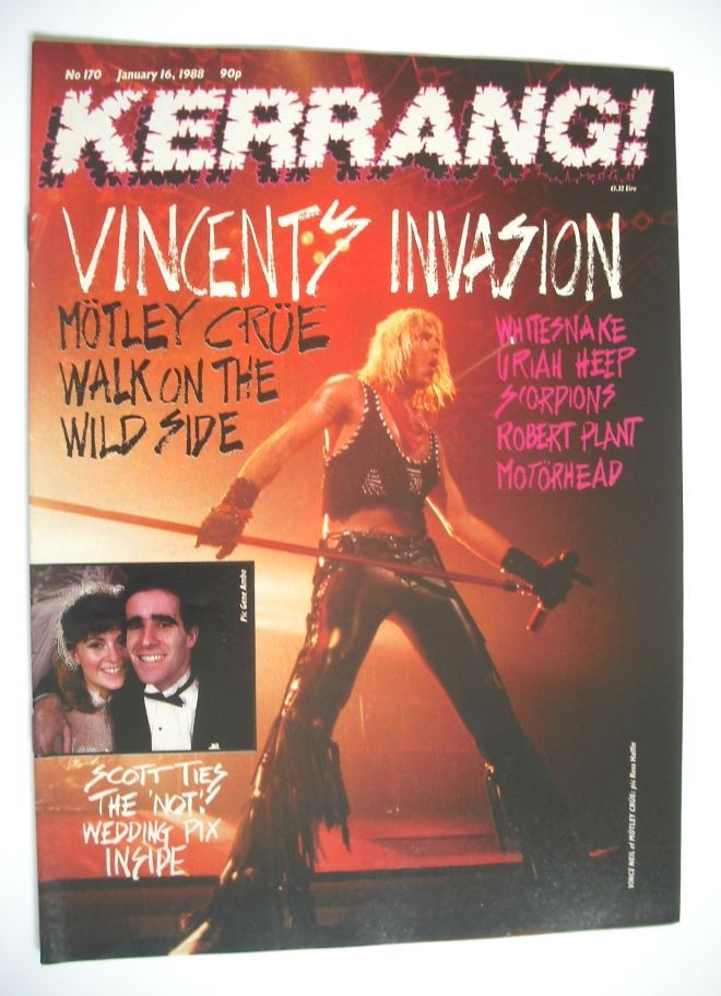 Kerrang magazine - Vince Neil cover (16 January 1988 - Issue 170)