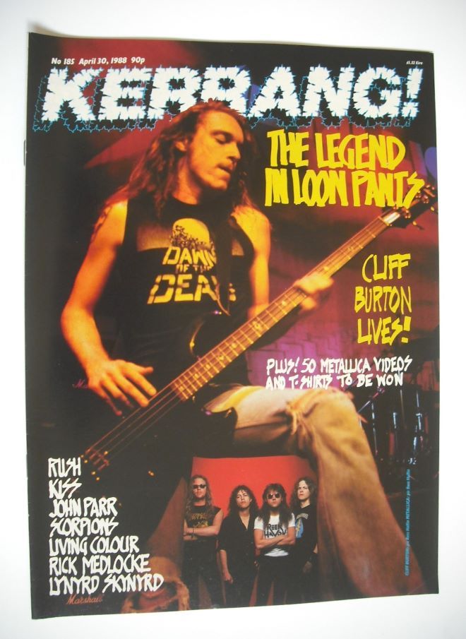 Kerrang magazine - Cliff Burton cover (30 April 1988 - Issue 185)