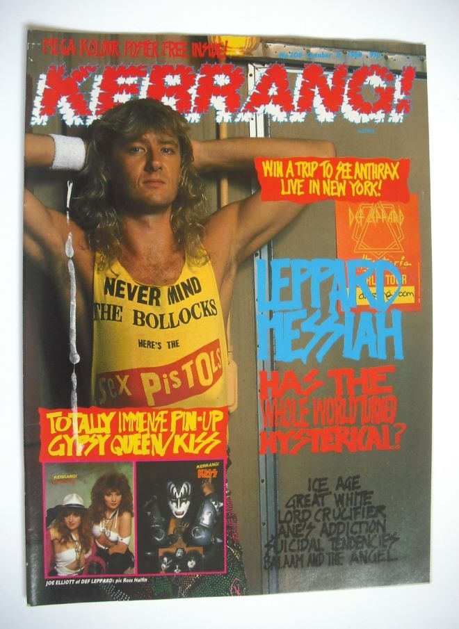 Kerrang magazine - Def Leppard cover (8 October 1988 - Issue 208)