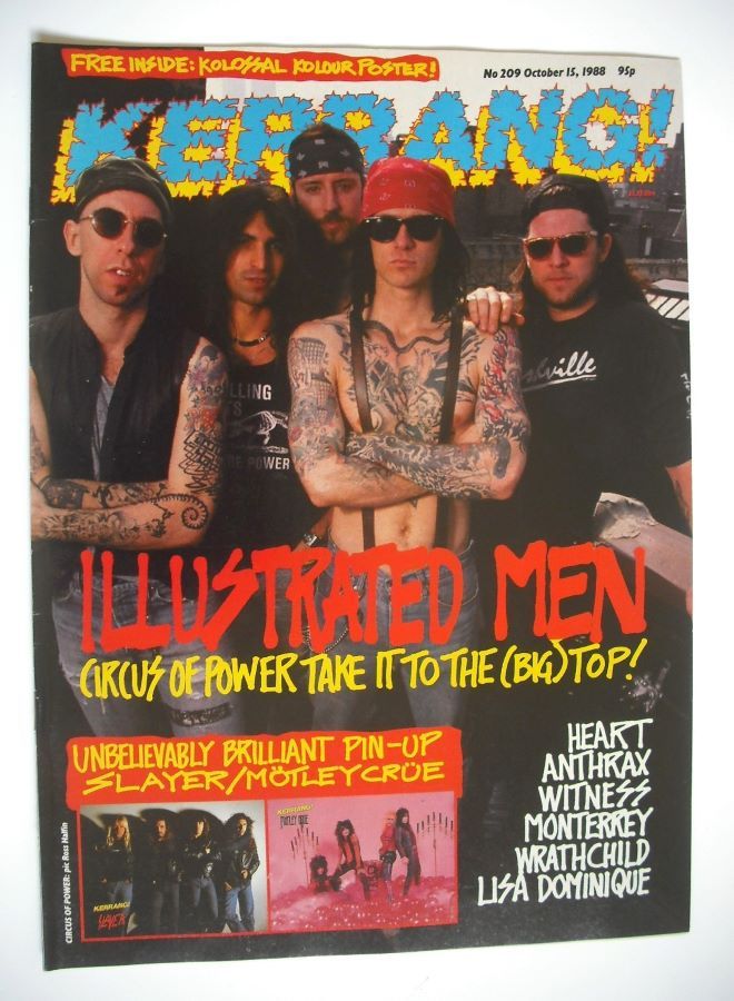 Kerrang magazine - Circus Of Power cover (15 October 1988 - Issue 209)