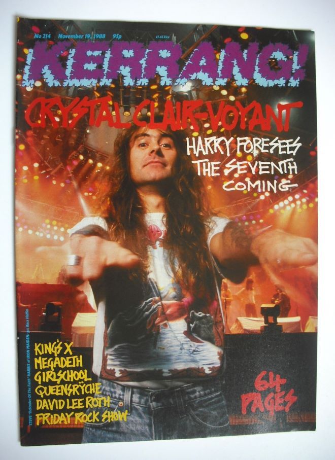Kerrang magazine - Steve Harris cover (19 November 1988 - Issue 214)