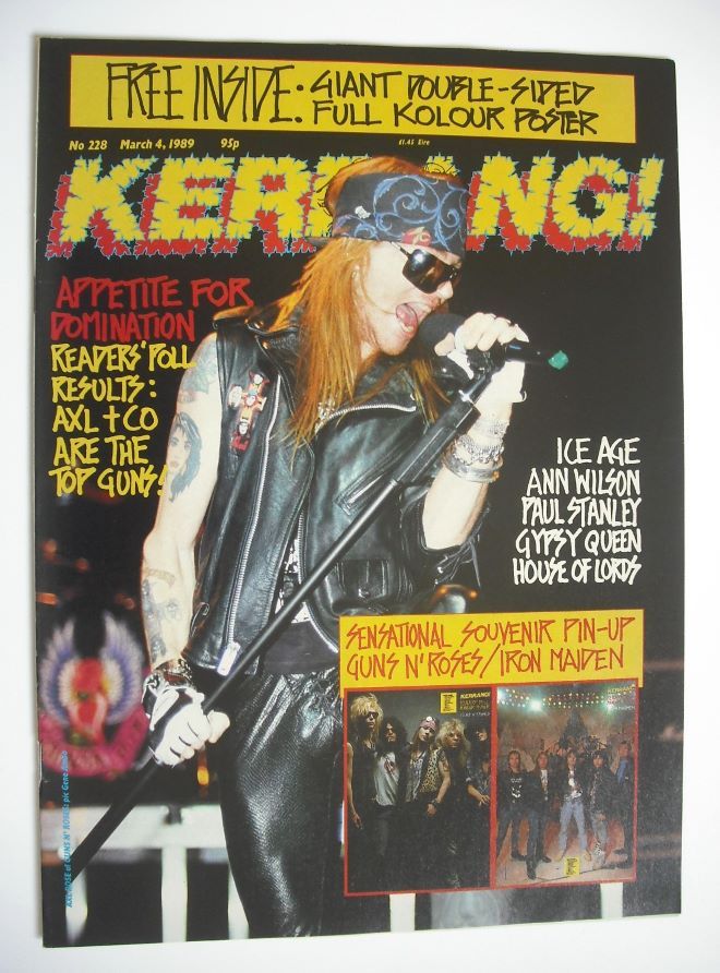 Kerrang magazine - Axl Rose cover (4 March 1989 - Issue 228)