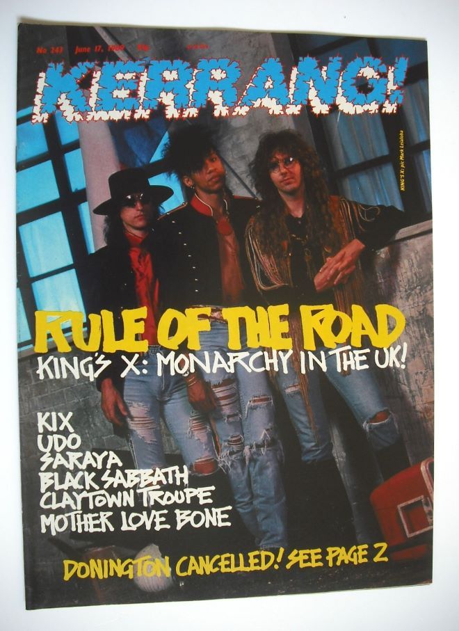 Kerrang magazine - King's X cover (17 June 1989 - Issue 243)