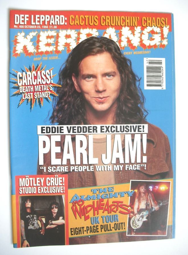 Kerrang magazine - Eddie Vedder cover (23 October 1993 - Issue 466)