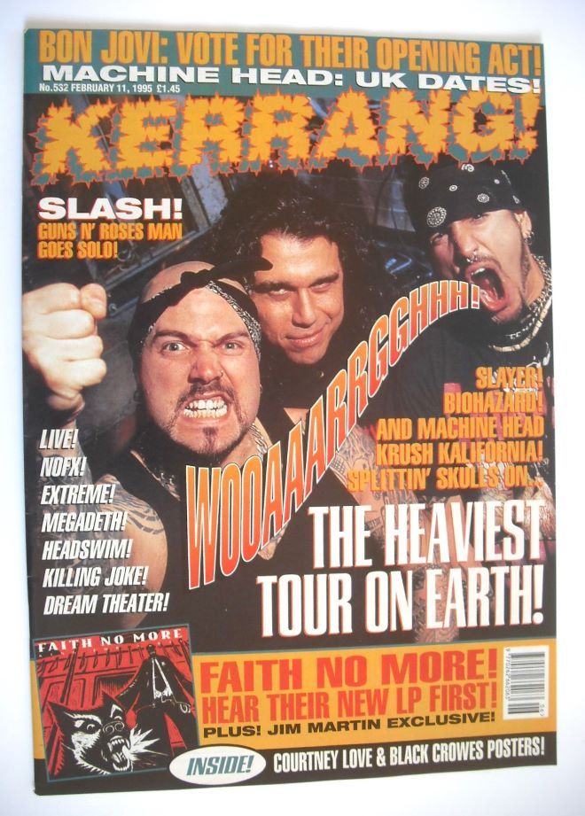 Kerrang magazine - Slayer and Biohazard cover (11 February 1995 - Issue 532)