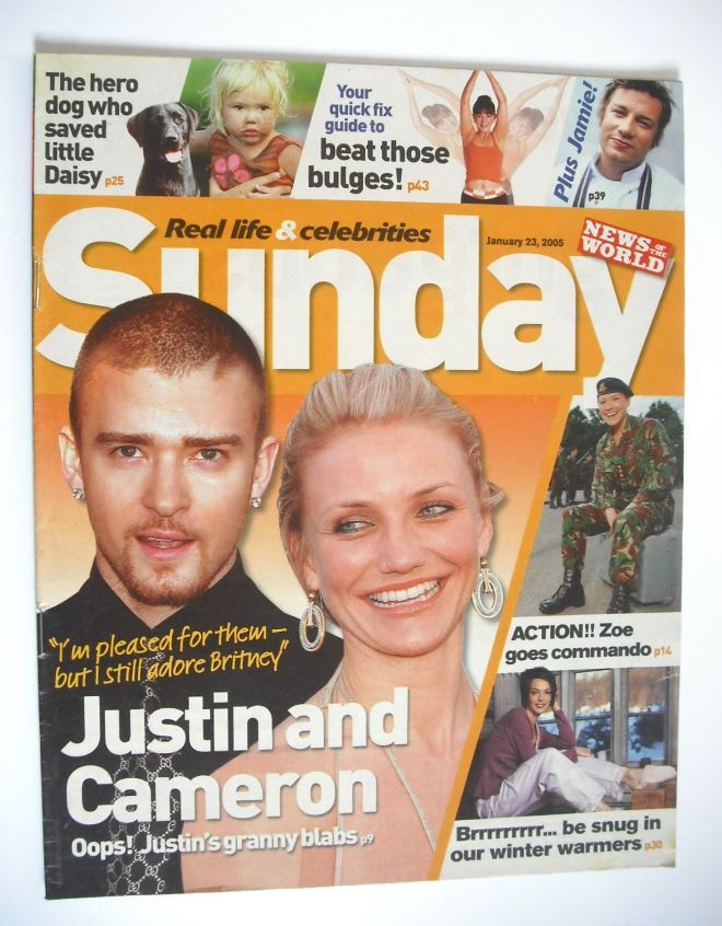 Sunday magazine - 23 January 2005 - Justin Timberlake and Cameron Diaz cover