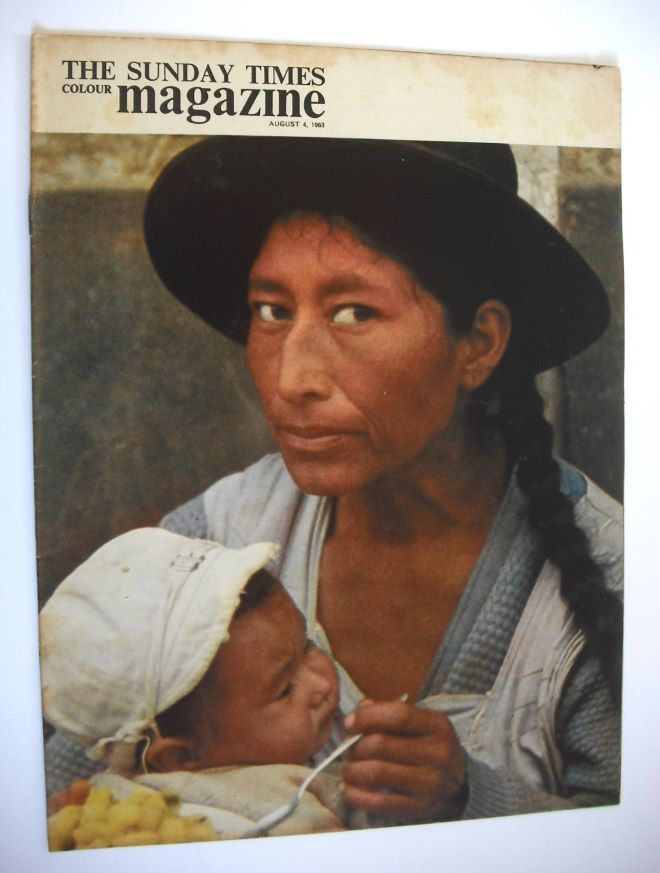 The Sunday Times magazine - Peruvian Indian mother and child cover (4 August 1963)