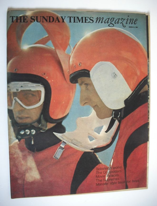 The Sunday Times magazine - Olympic Bobsleigh cover (21 March 1965)