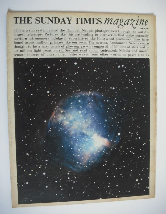 The Sunday Times magazine - Dumbell Nebula cover (20 June 1965)