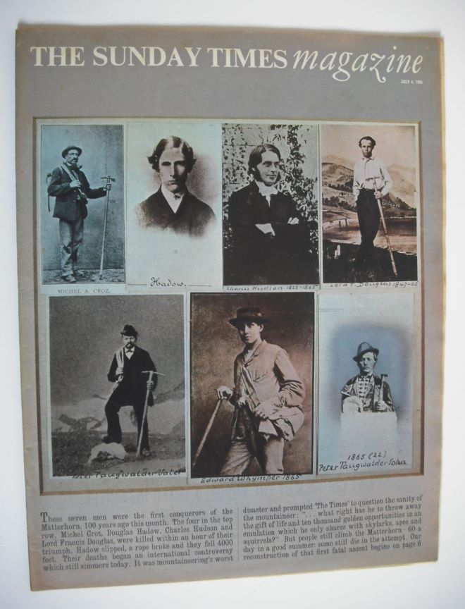 The Sunday Times magazine - Conquerors Of The Matterhorn cover (4 July 1965)