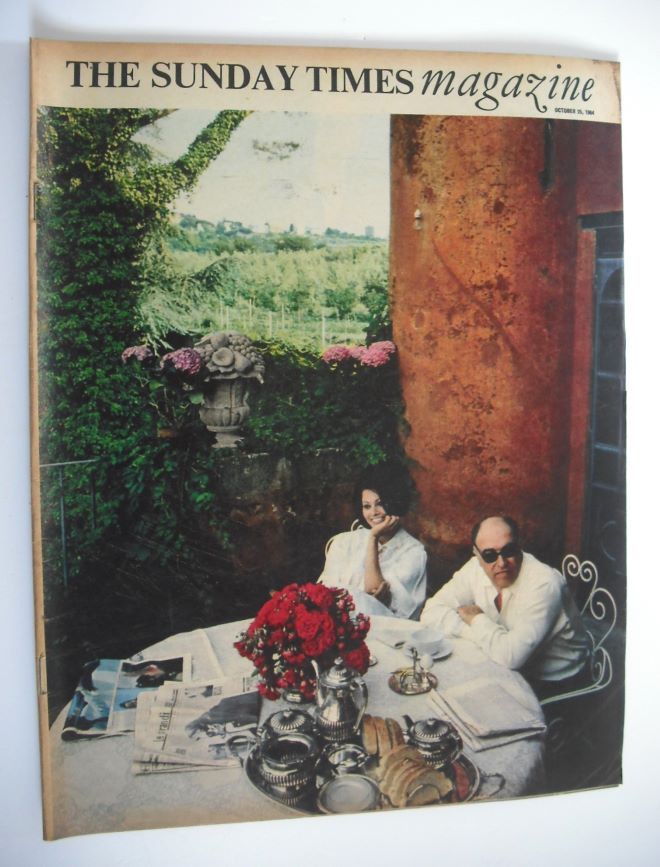 The Sunday Times magazine - Carlo Ponti and Sophia Loren cover (25 October 1964)