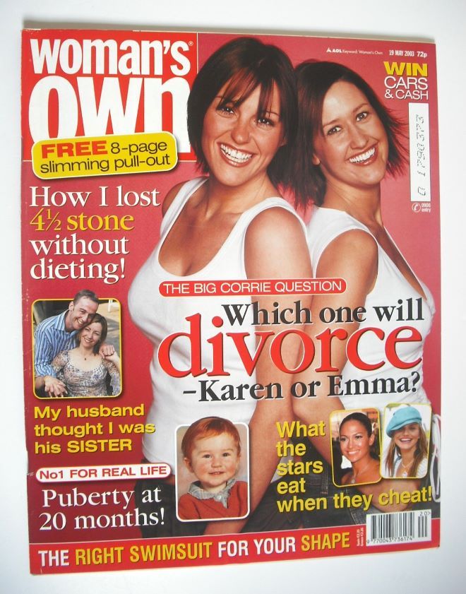 Woman's Own magazine - 19 May 2003 - Suranne Jones and Angela Lonsdale cover
