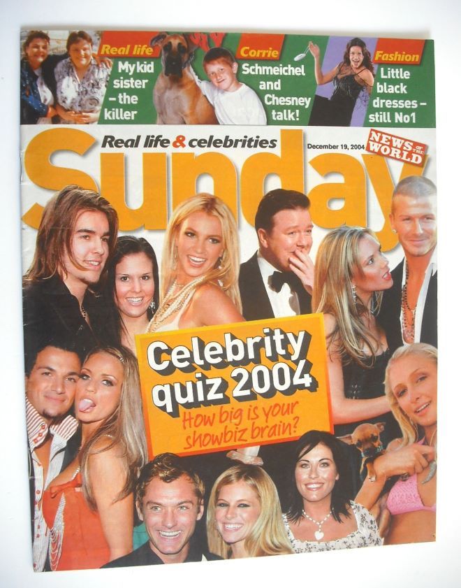 Sunday magazine - 19 December 2004 - Celebrity Quiz 2004 cover