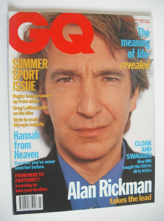 British GQ magazine - July 1992 - Alan Rickman cover