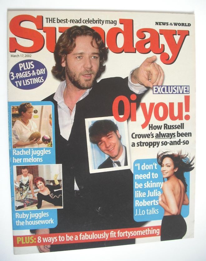 Sunday magazine - 17 March 2002 - Russell Crowe cover