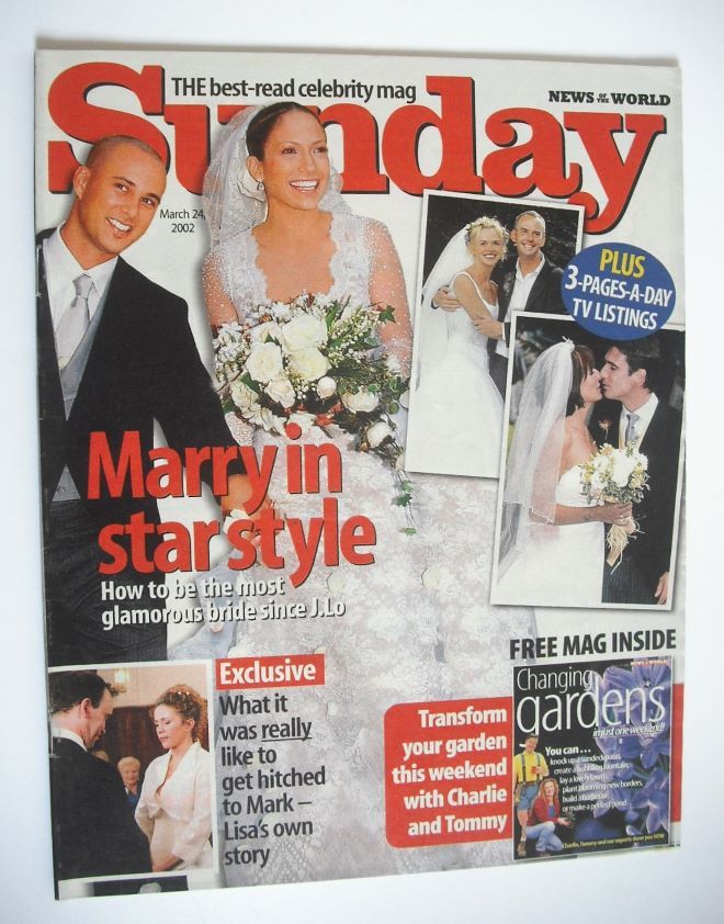 Sunday magazine - 24 March 2002 - Cris Judd and Jennifer Lopez cover