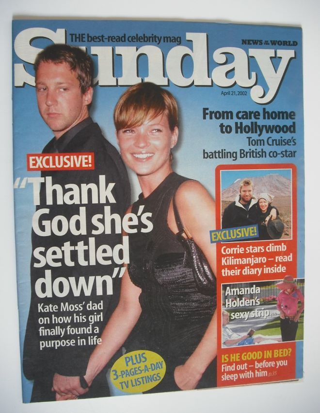 Sunday magazine - 21 April 2002 - Jefferson Hack and Kate Moss cover