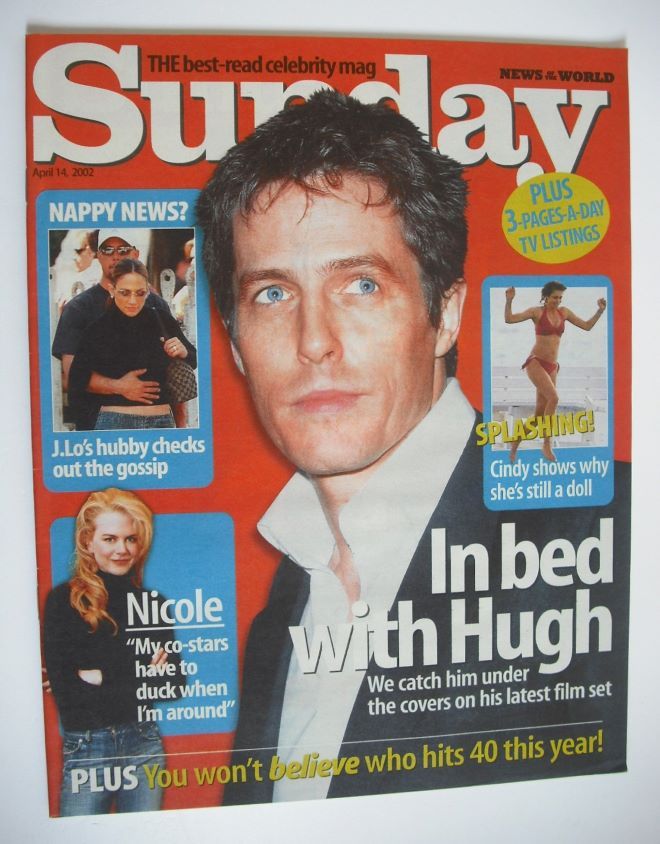 Sunday magazine - 14 April 2002 - Hugh Grant cover