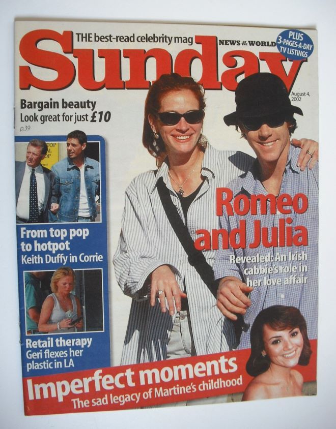 Sunday magazine - 4 August 2002 - Danny Moder and Julia Roberts cover