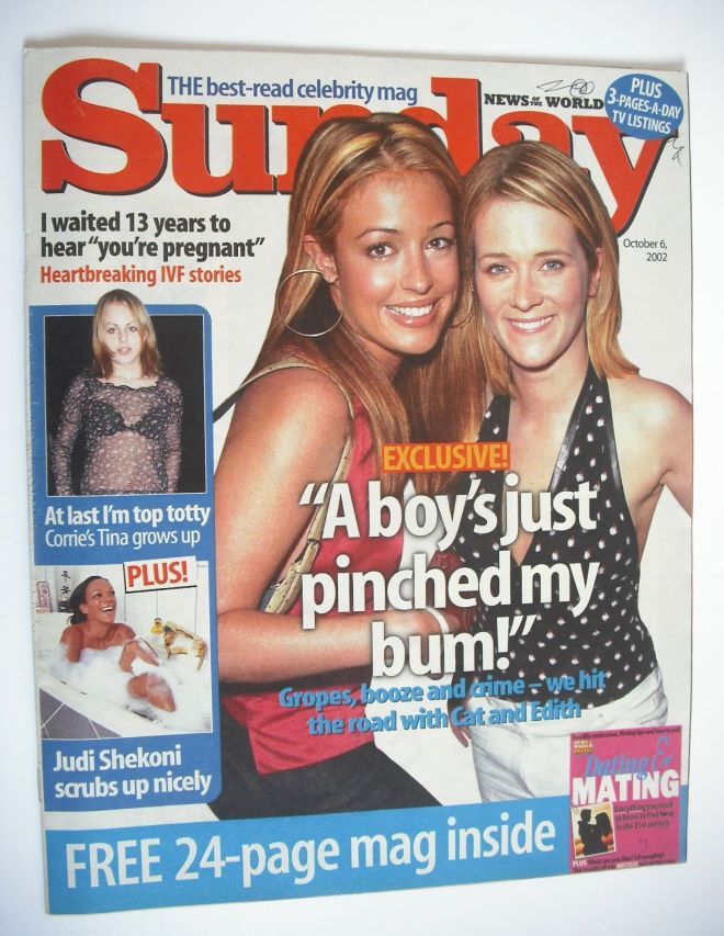 Sunday magazine - 6 October 2002 - Edith Bowman and Cat Deeley cover