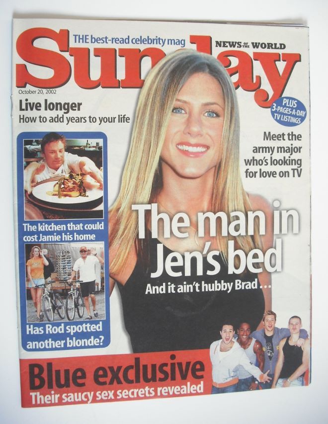 Sunday magazine - 20 October 2002 - Jennifer Aniston cover
