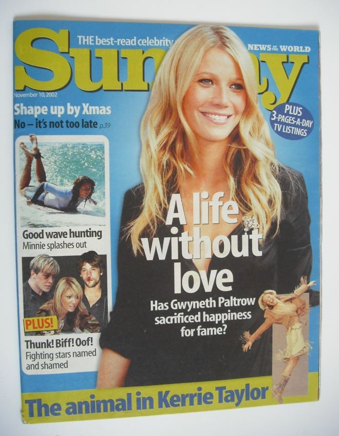 Sunday magazine - 10 November 2002 - Gwyneth Paltrow cover