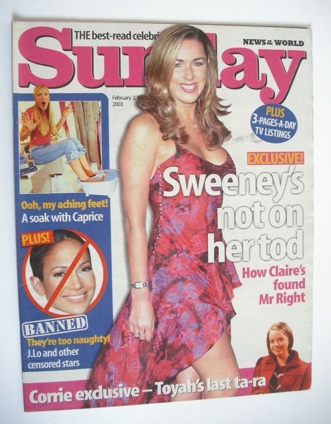 Sunday magazine - 2 February 2003 - Claire Sweeney cover
