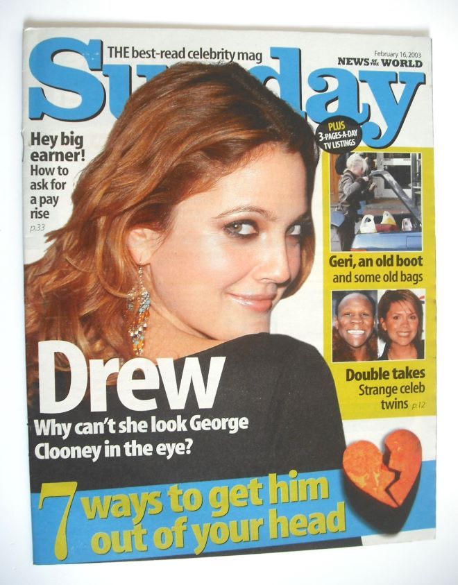 Sunday magazine - 16 February 2003 - Drew Barrymore cover