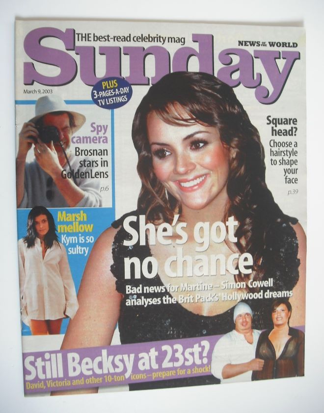 Sunday magazine - 9 March 2003 - Martine McCutcheon cover